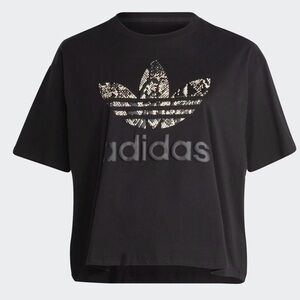 Women’s Adidas Originals Black Snakeskin Leopard Print Trefoil Logo Siz 3XL BNWT